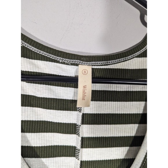 EUC Wishlist Green Stripe Relaxed Fit Tank Top Women Size S - Picture 3 of 6